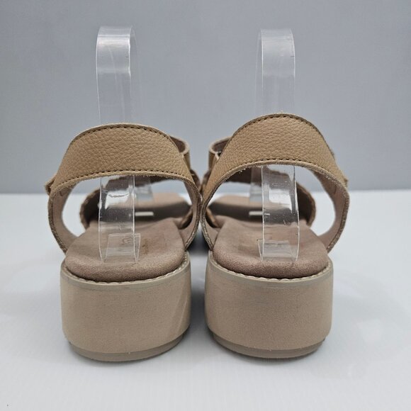 NEW Munro Conner Sandal Womens 10 WIDE Tan Leather Woven Platform Comfort Summer - Picture 9 of 14